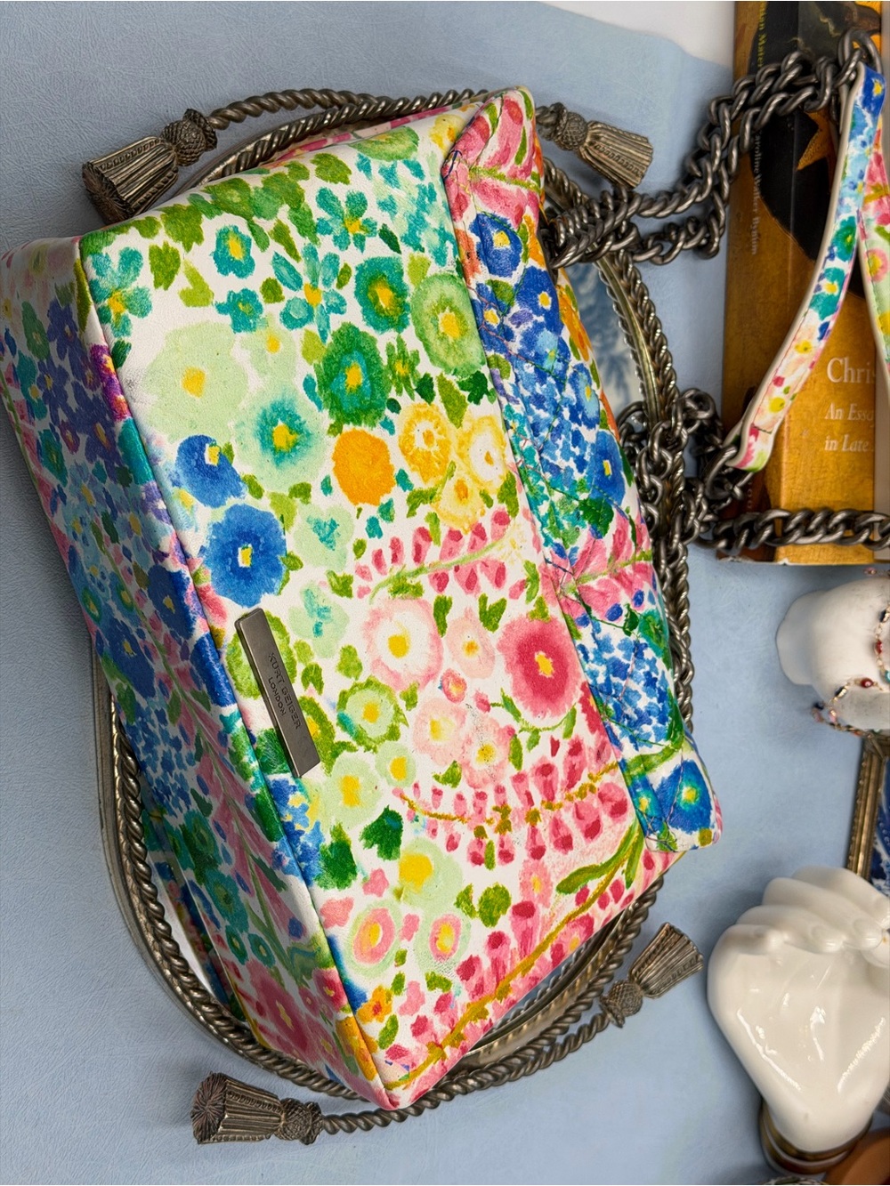 🆕 KURT GEIGER LONDON 🧿 NWOT Floral Couture Kensington Bag, Bright Floral Print - Picture 9 of 16